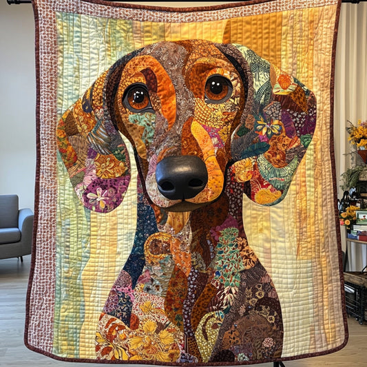 Patchwork Dachshund WU0401059CL Quilt Blanket