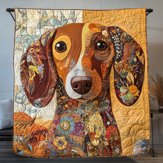 Patchwork Dachshund WU0401061CL Quilt Blanket