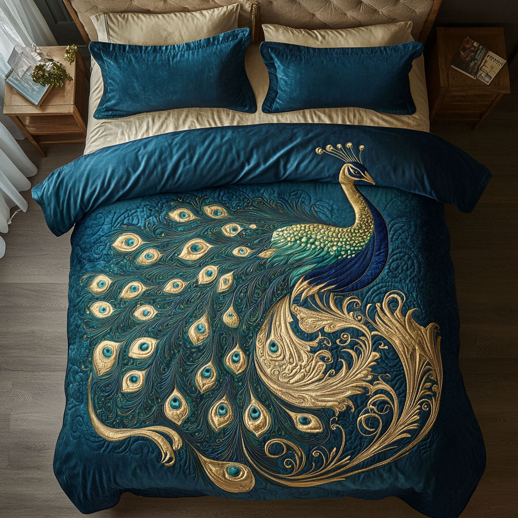 Peacock WX1303097CL Quilted Bedding Set