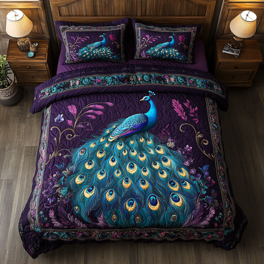 Peacock WX2802156CL Quilted Bedding Set