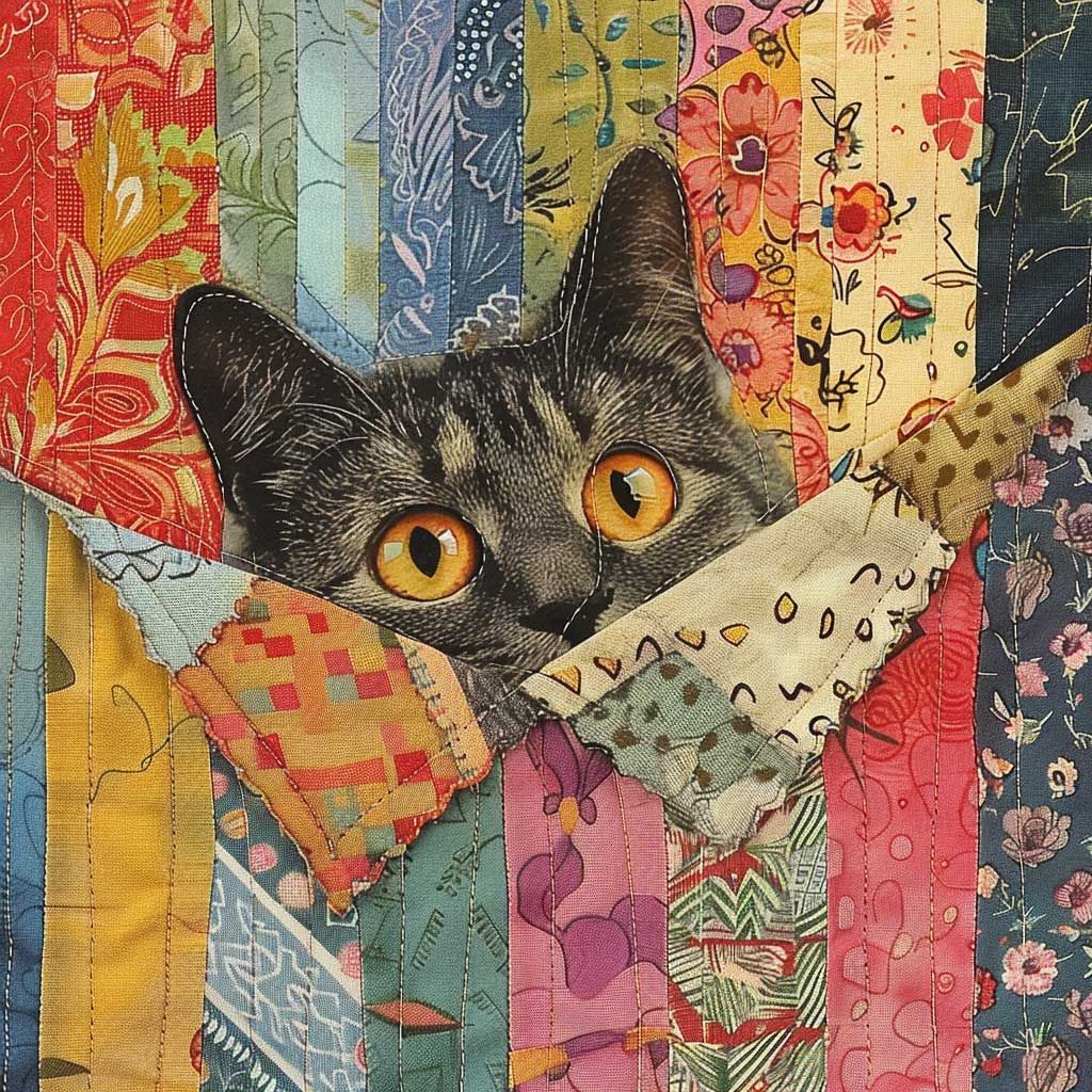 Peeking Cat WJ0108020CL Quilt Blanket
