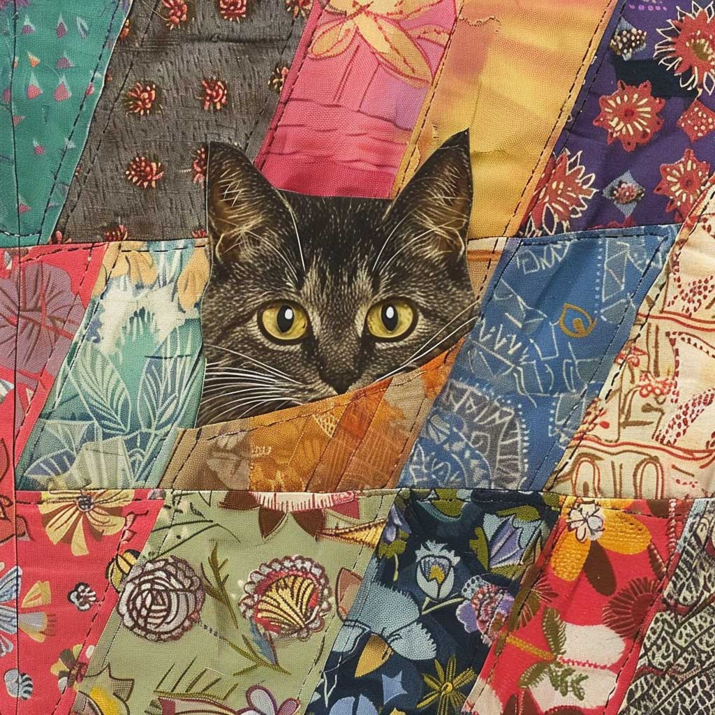Peeking Cat WJ0108021CL Quilt Blanket