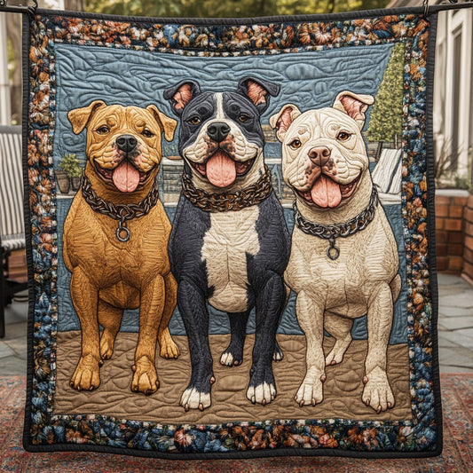 Pitbull Gang WU0401026CL Quilt Blanket