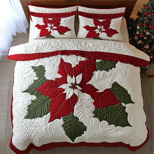 Poinsettia WX2802159CL Quilted Bedding Set