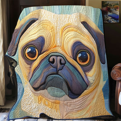 Pug Portrait WX0603111CL Quilt Blanket