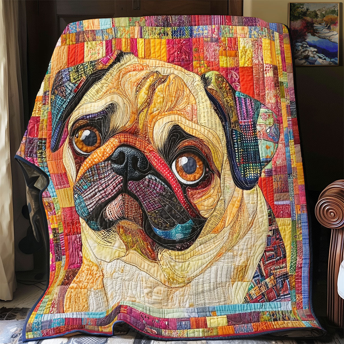Pug WX0603112CL Quilt Blanket