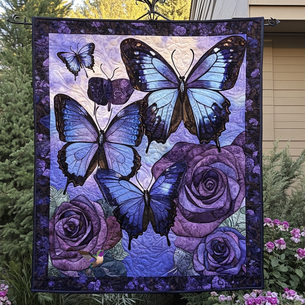 Purple Butterfly WU0401137CL Quilt Blanket