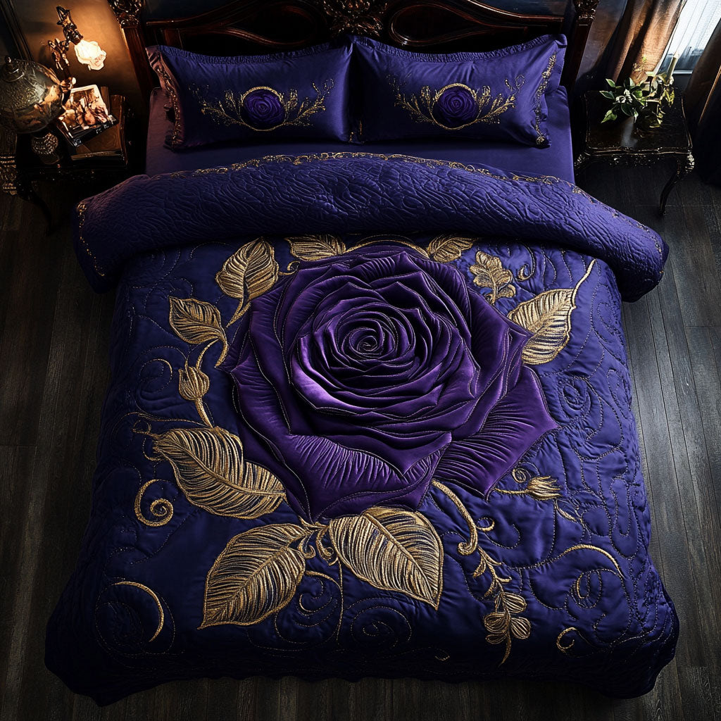 Purple Rose WX2802162CL Quilted Bedding Set