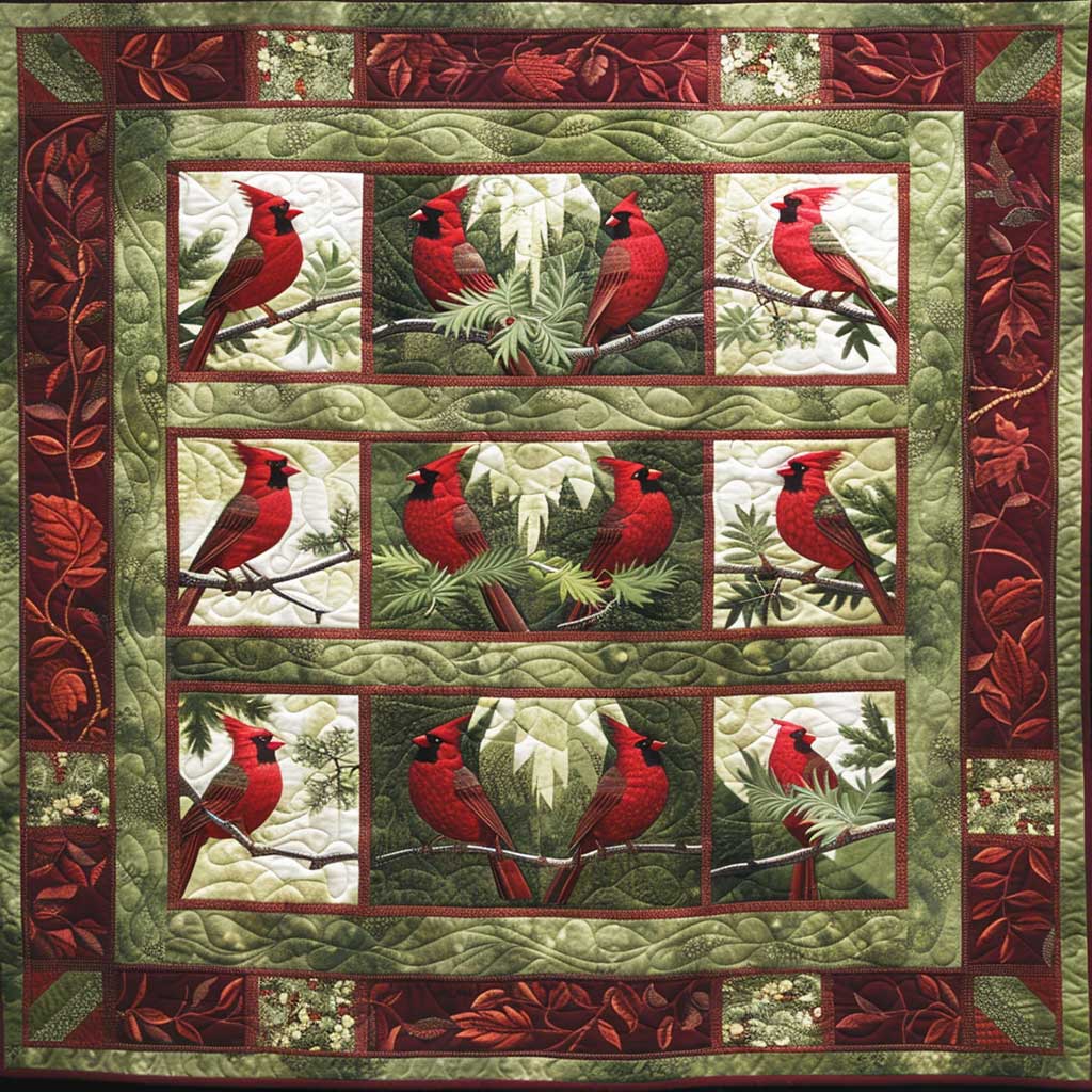 Red Cardinal WJ3107030CL Quilt Blanket