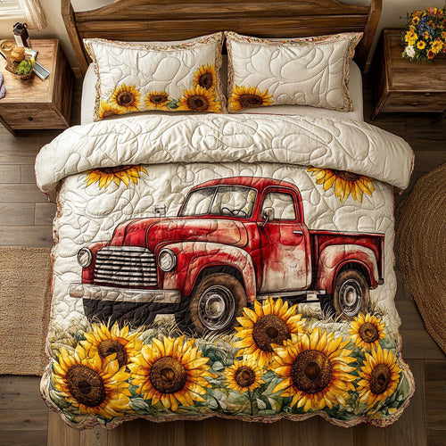 Red Truck WX0303041CL Quilted Bedding Set