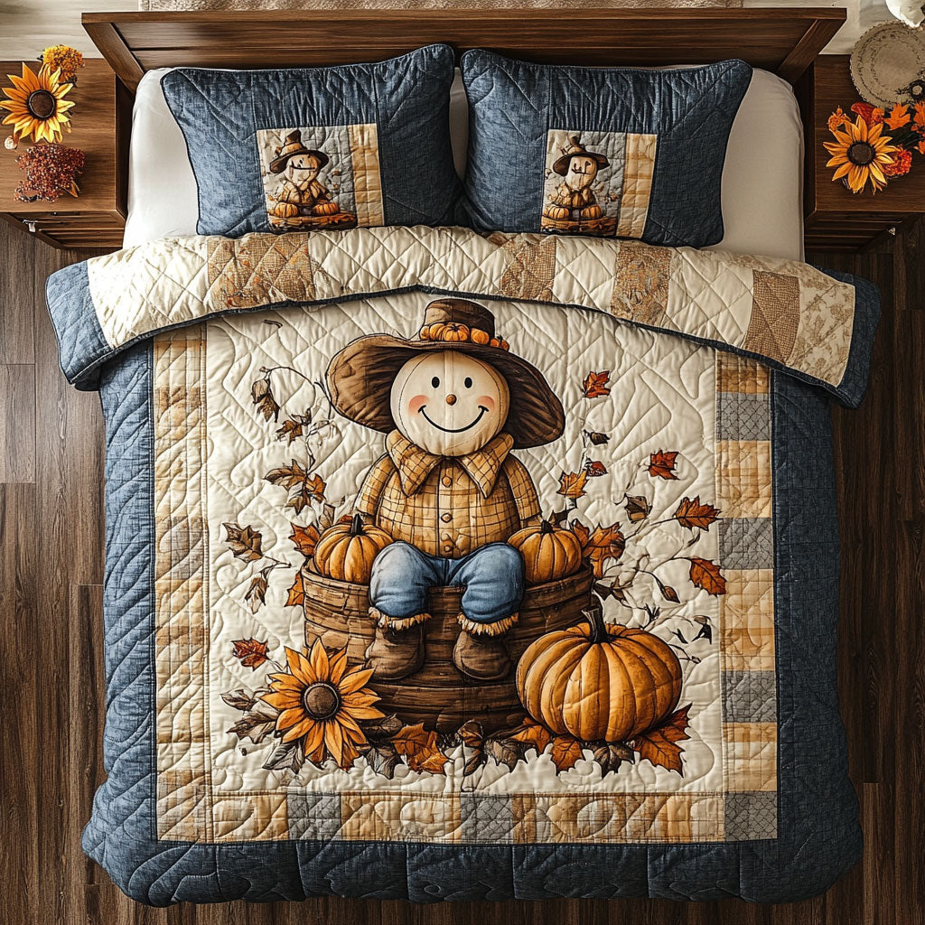Scarecrow Pumpkin WX0303044CL Quilted Bedding Set