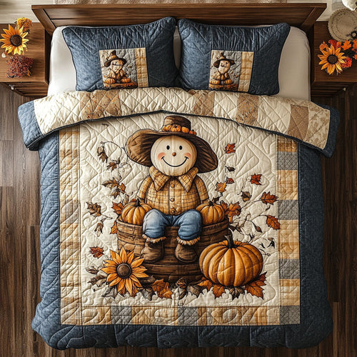 Scarecrow Pumpkin WX0303044CL Quilted Bedding Set