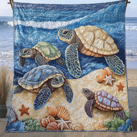 Sea Turtles Ocean Is Calling WU1501017CL Quilt Blanket
