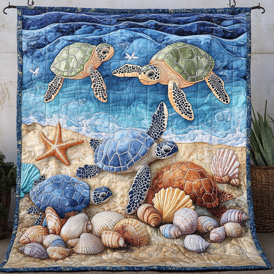 Sea Turtles Ocean Is Calling WU1501018CL Quilt Blanket