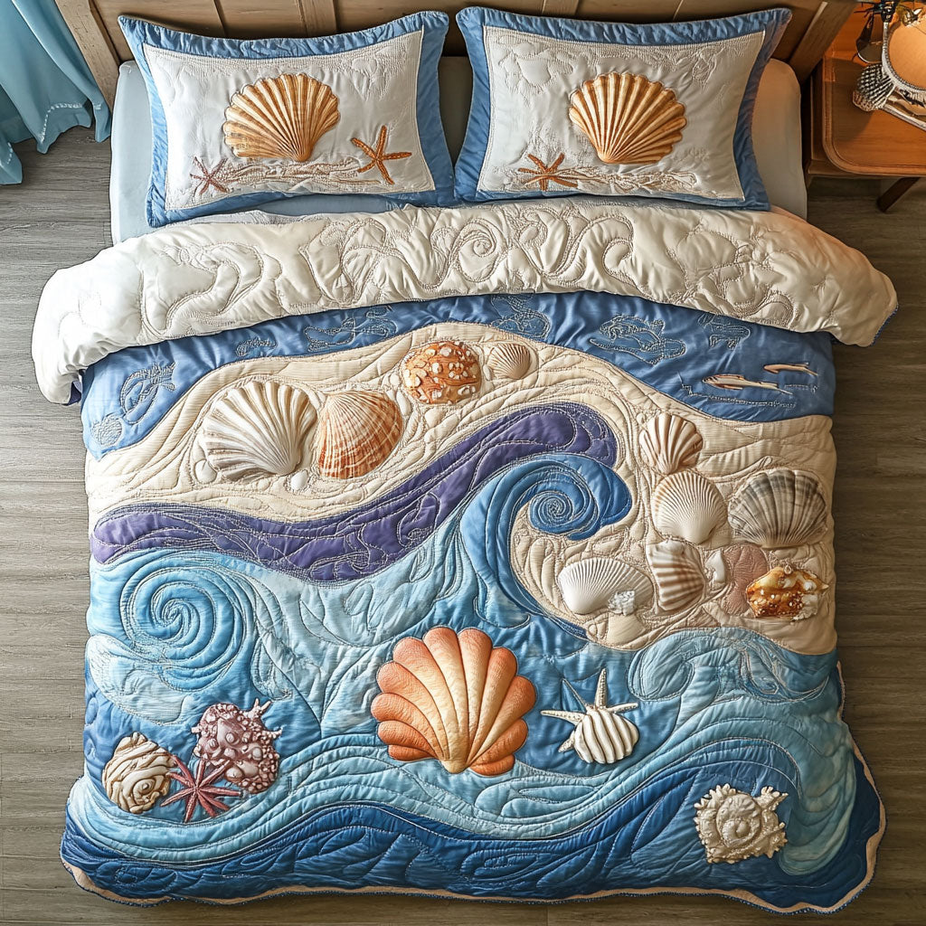 Seashell WX0703037CL Quilted Bedding Set