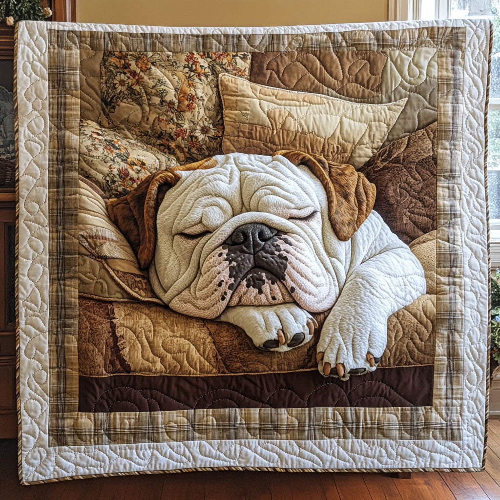 Sleeping Bulldog WU2001008CL Quilt Blanket