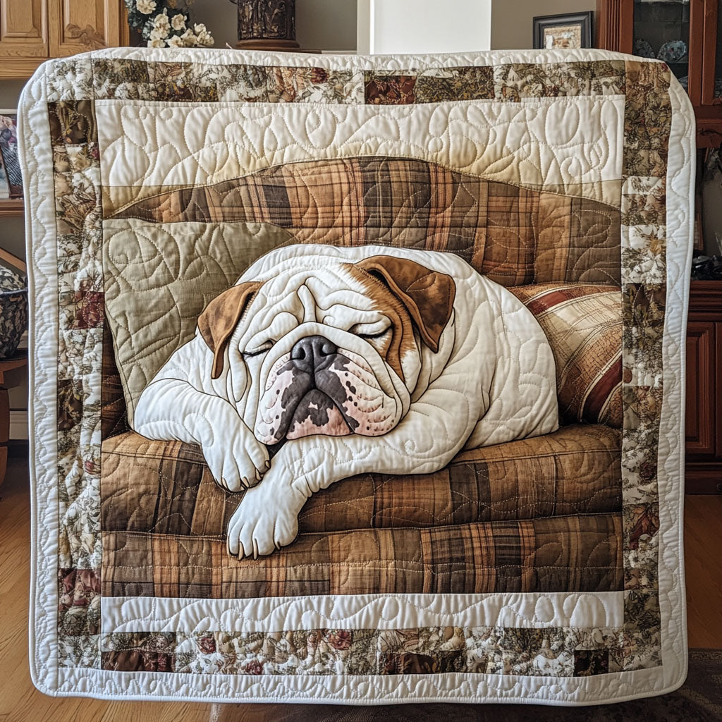 Sleeping Bulldog WU2001012CL Quilt Blanket