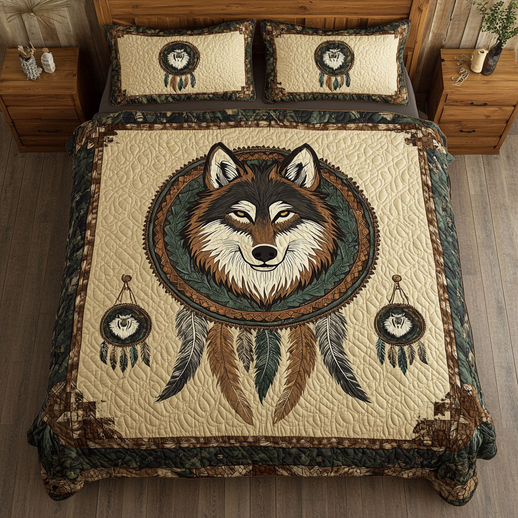 Spirit Wolf WX0703040CL Quilted Bedding Set
