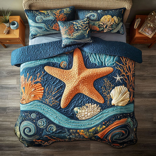 Starfish WX0403048CL Quilted Bedding Set