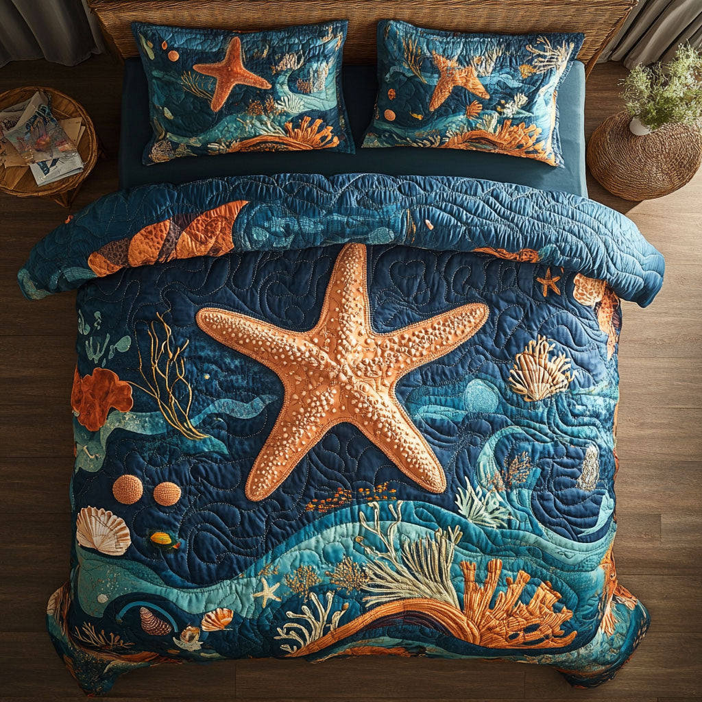 Starfish WX0403049CL Quilted Bedding Set