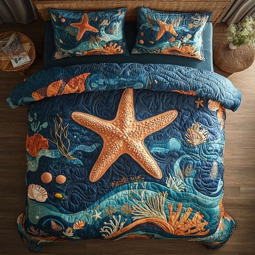 Starfish WX0403049CL Quilted Bedding Set