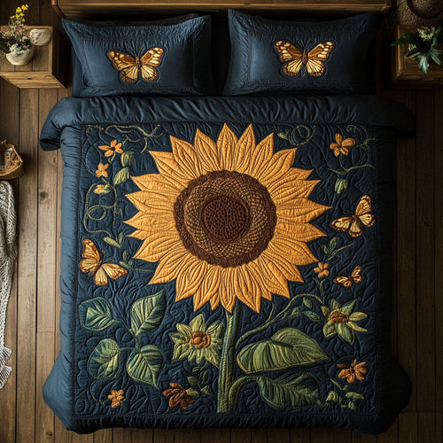 Sunflower Charm WX0603070CL Quilted Bedding Set