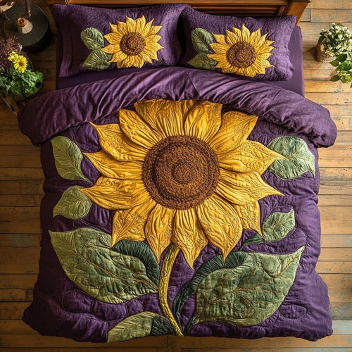 Sunflower Dreams WX0603071CL Quilted Bedding Set