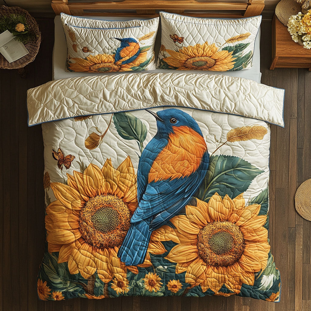 Sunflower Kingfisher WX0703041CL Quilted Bedding Set