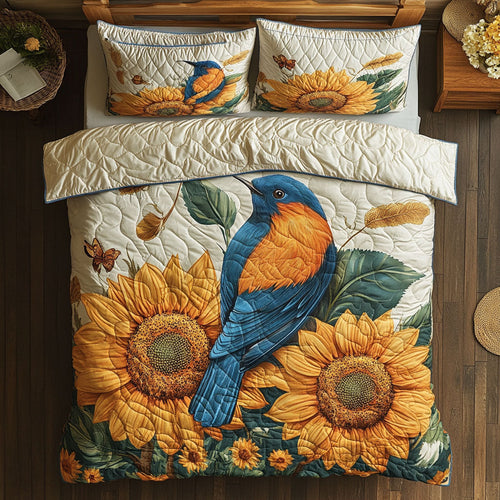 Sunflower Kingfisher WX0703041CL Quilted Bedding Set