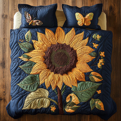 Sunflower Whimsy WX0603073CL Quilted Bedding Set