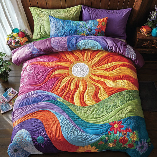 Sunshine Hippie WX0403051CL Quilted Bedding Set