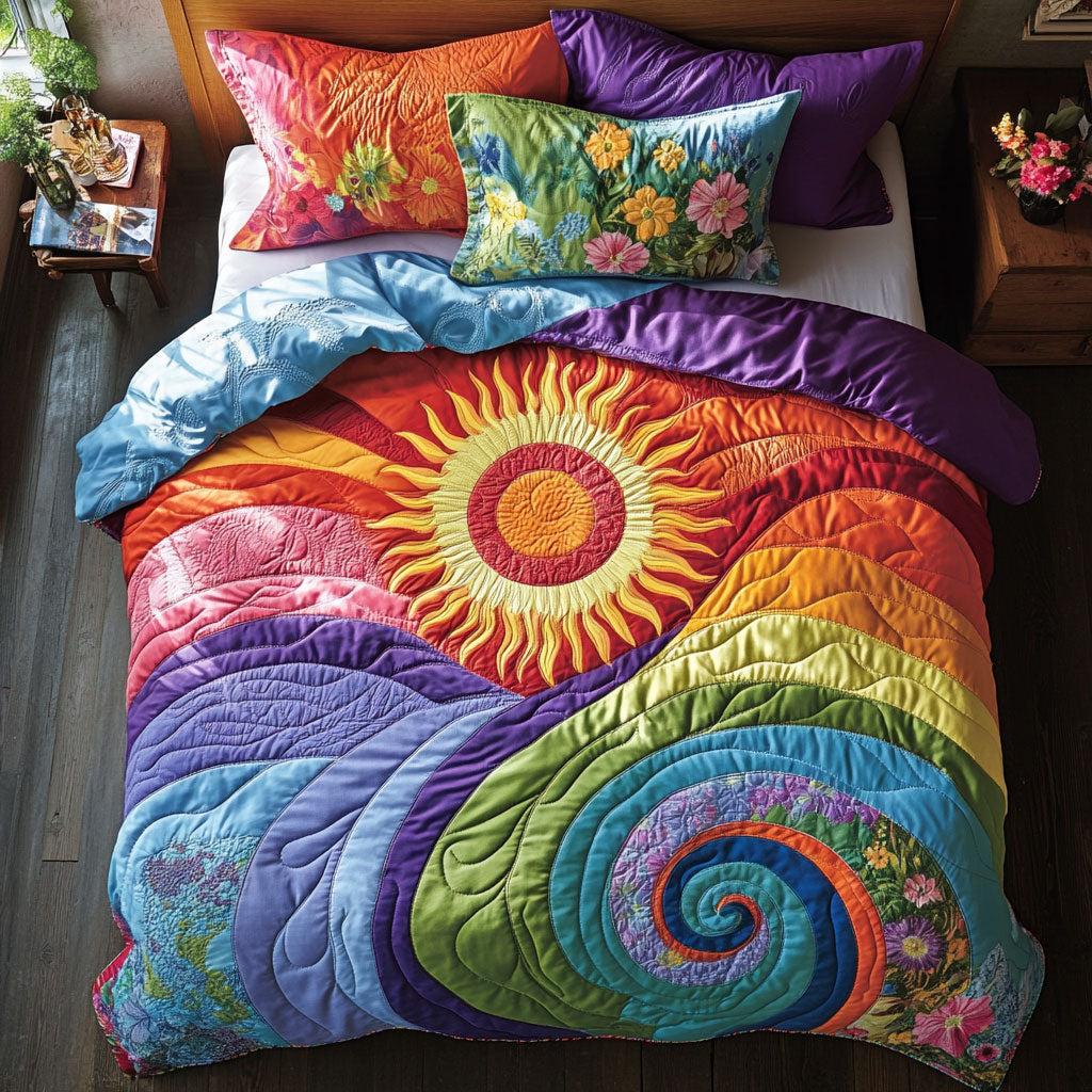 Sunshine Hippie WX0403052CL Quilted Bedding Set