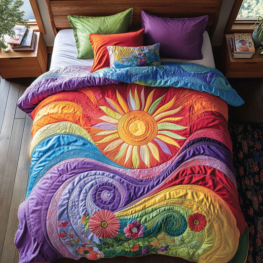 Sunshine Hippie WX0403055CL Quilted Bedding Set