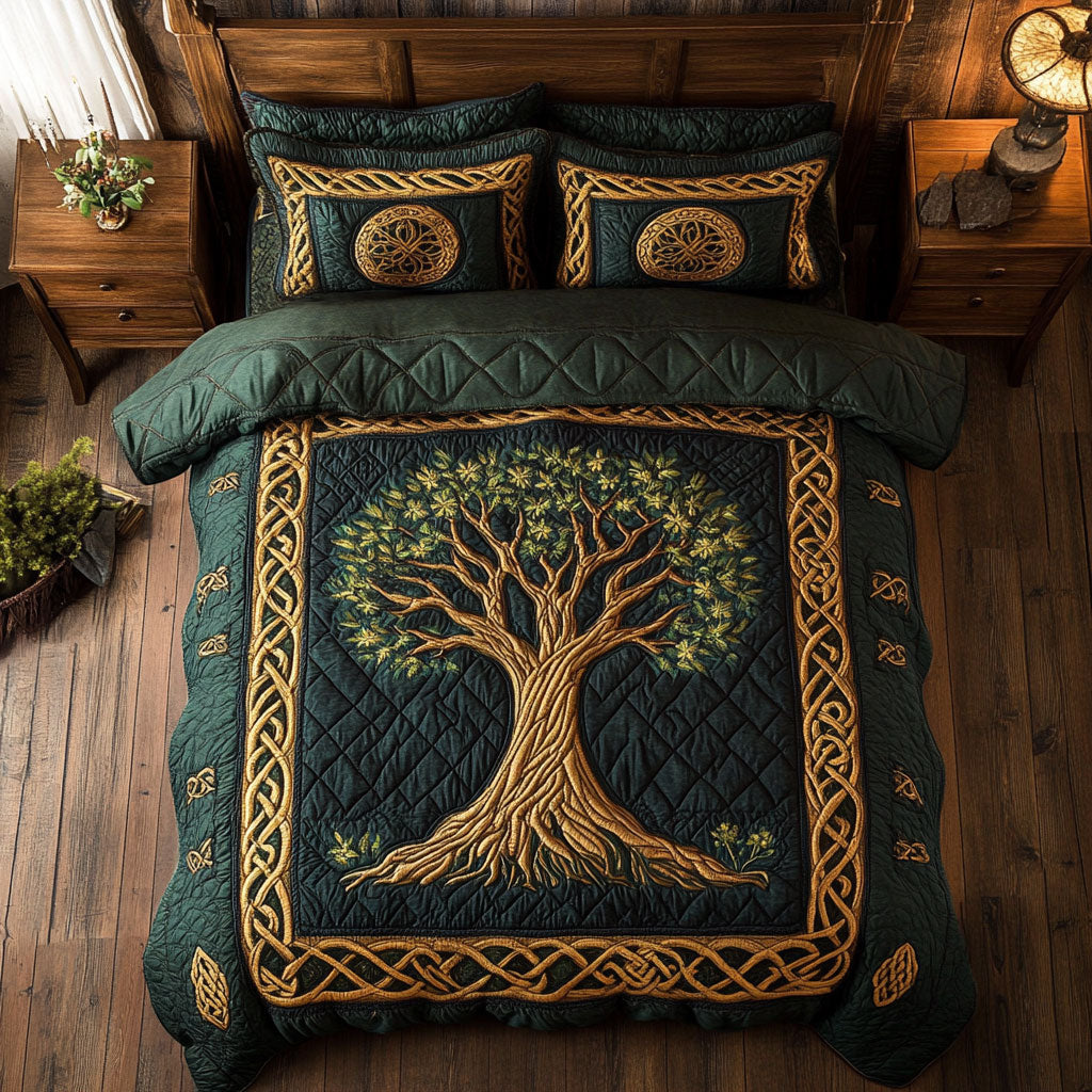 Tree of Life Chronicles WX0703045CL Quilted Bedding Set