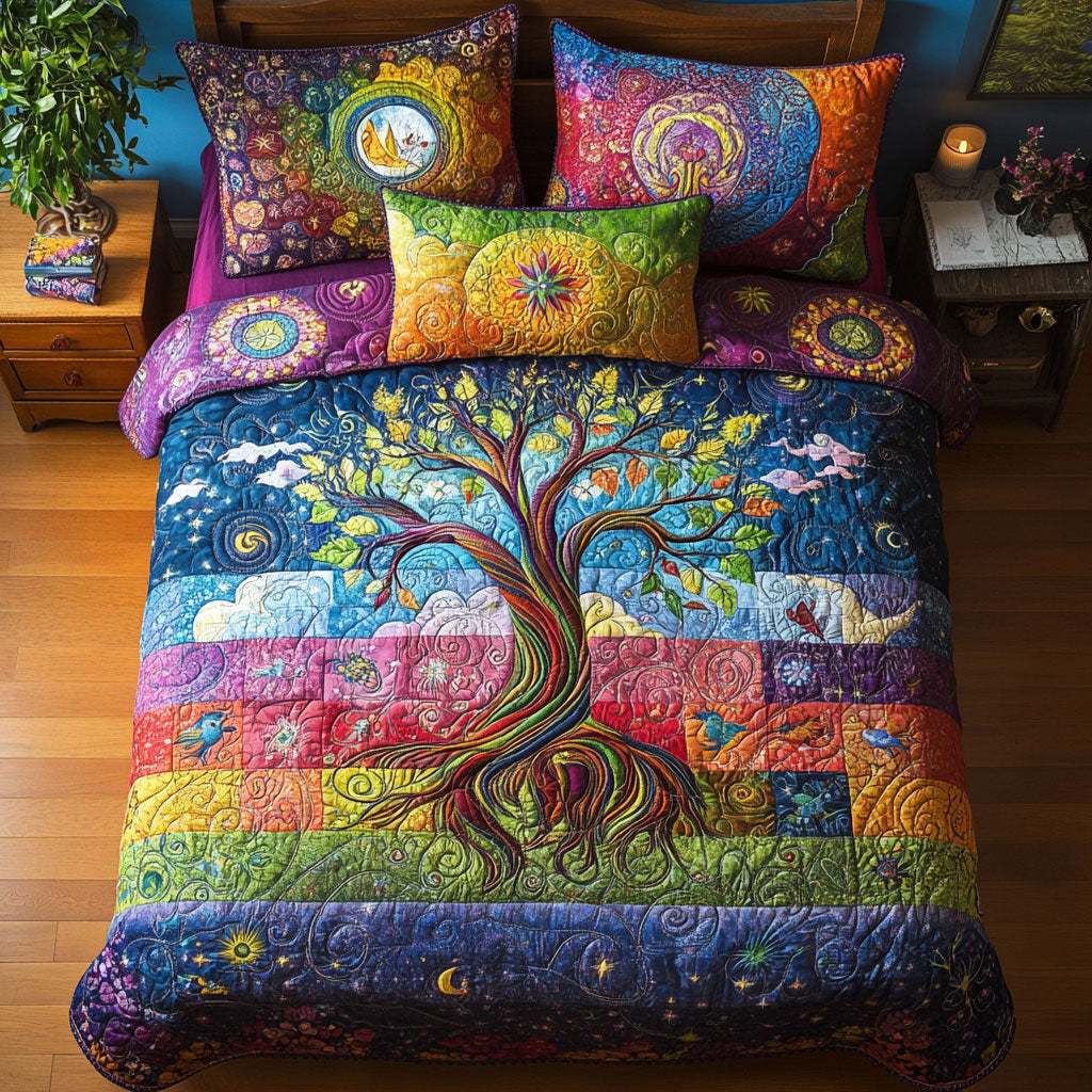 Tree Of Life WX0403056CL Quilted Bedding Set