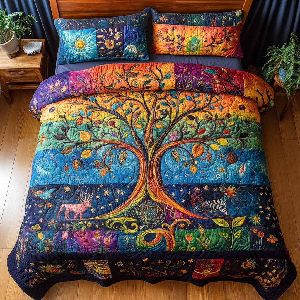 Tree Of Life WX0403058CL Quilted Bedding Set