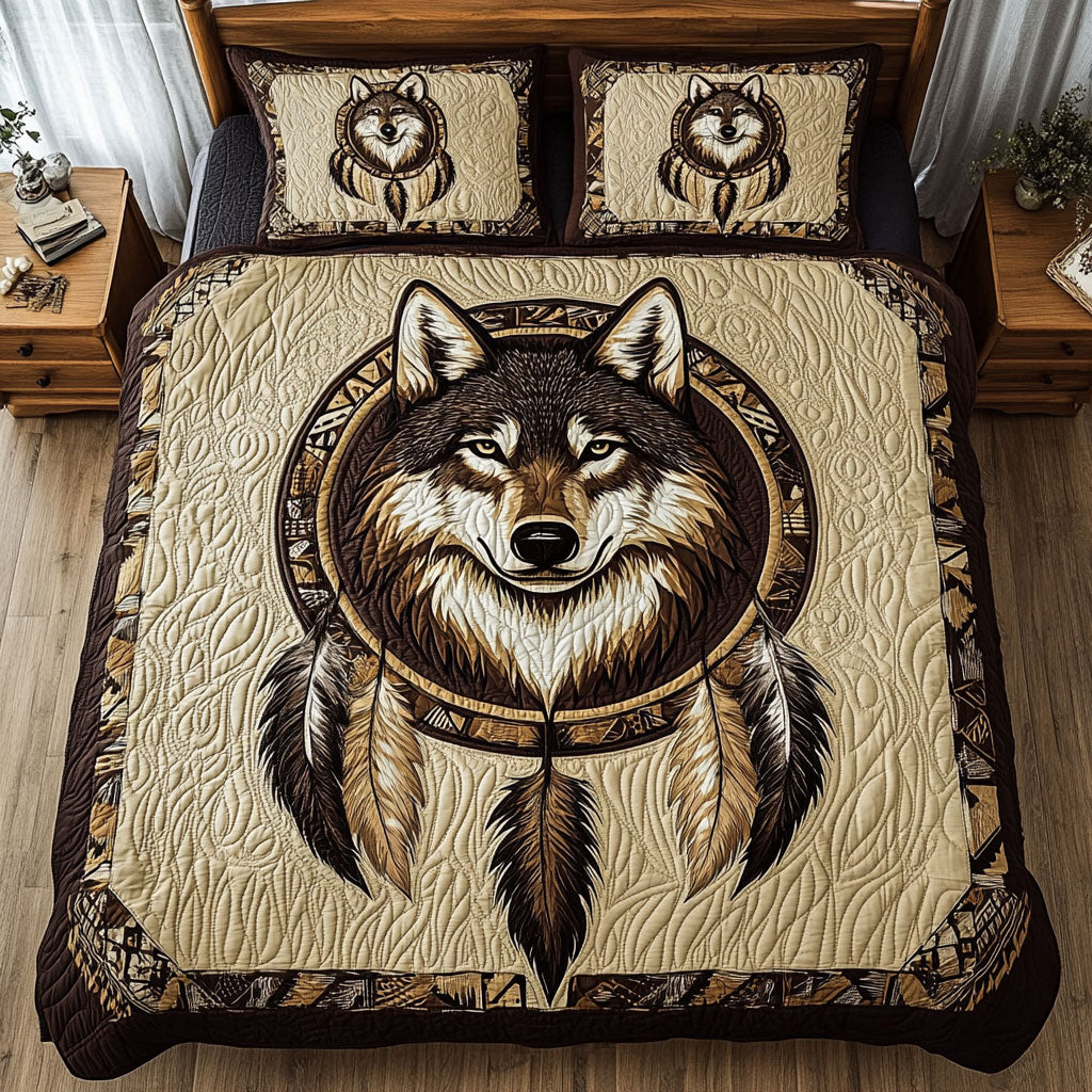Tribal Wolf WX0703048CL Quilted Bedding Set