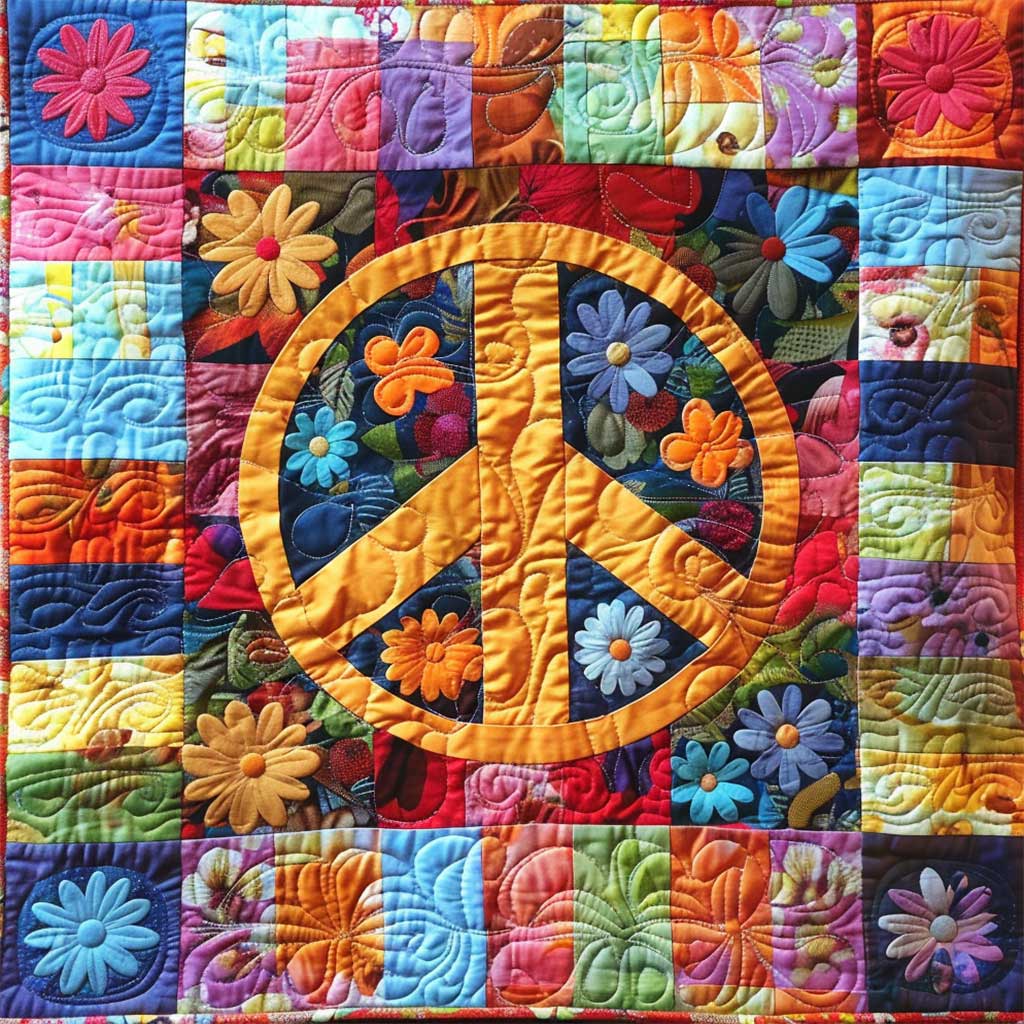 Trippy Hippie Sign WJ0208036CL Quilt Blanket
