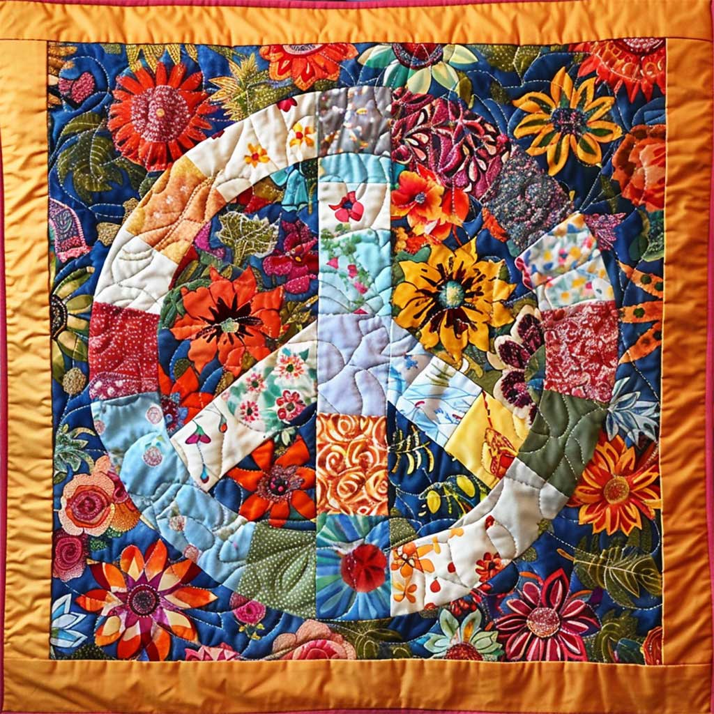 Trippy Hippie Sign WJ1907038CL Quilt Blanket