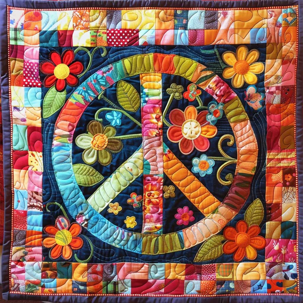 Trippy Hippie Sign WJ2707030CL Quilt Blanket
