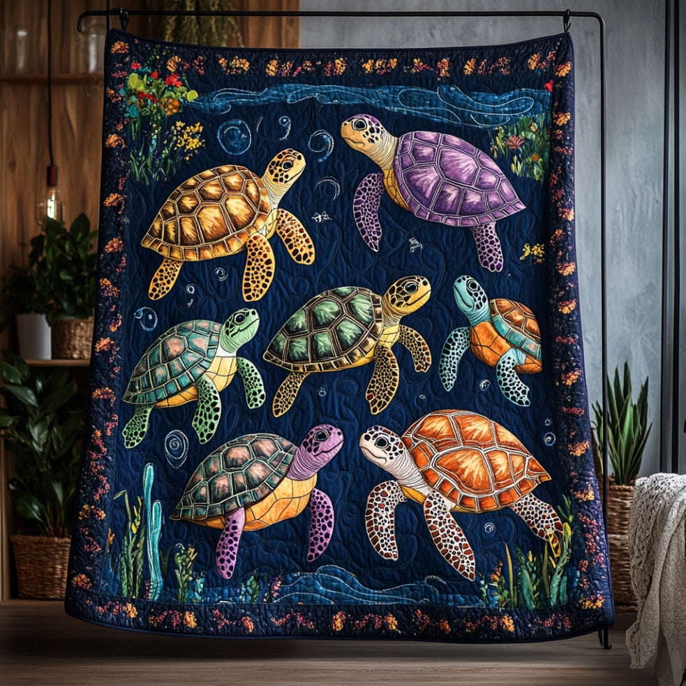 Turtle Ocean Is Calling WU0401043CL Quilt Blanket