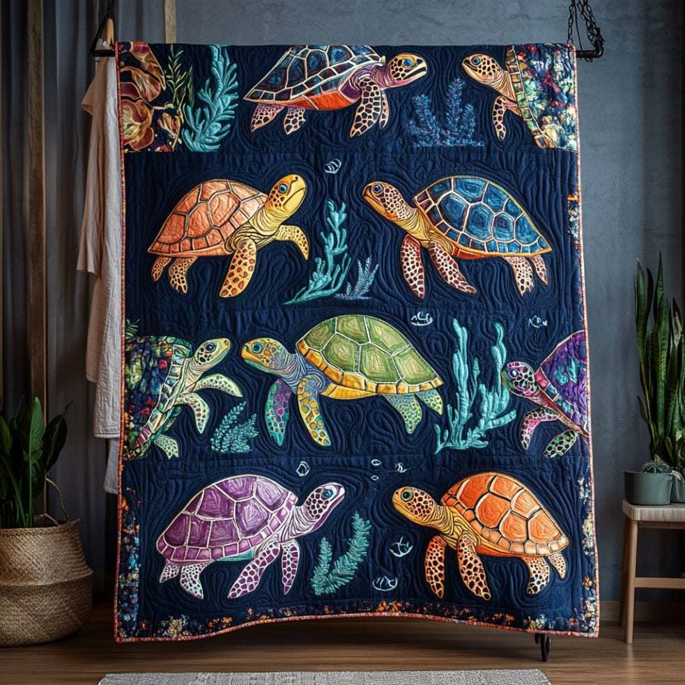 Turtle Ocean Is Calling WU0401046CL Quilt Blanket