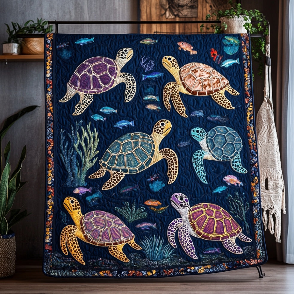 Turtle Ocean Is Calling WU0401047CL Quilt Blanket