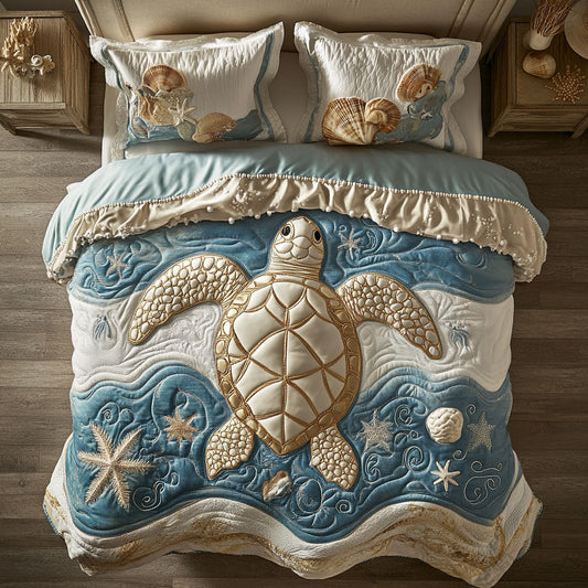 Turtle Sea WX0303051CL Quilted Bedding Set