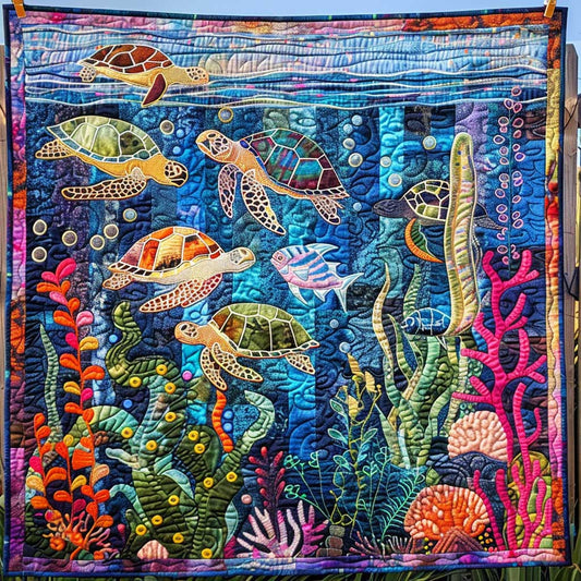 Turtles And Corals XR0808065CL Quilt Blanket