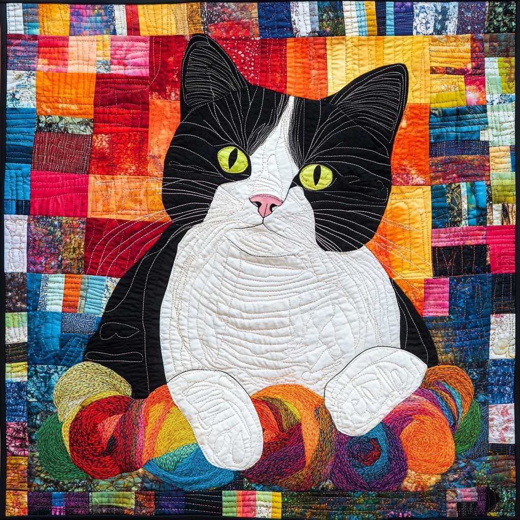 Tuxedo Cat And Yarns XR0608047CL Quilt Blanket