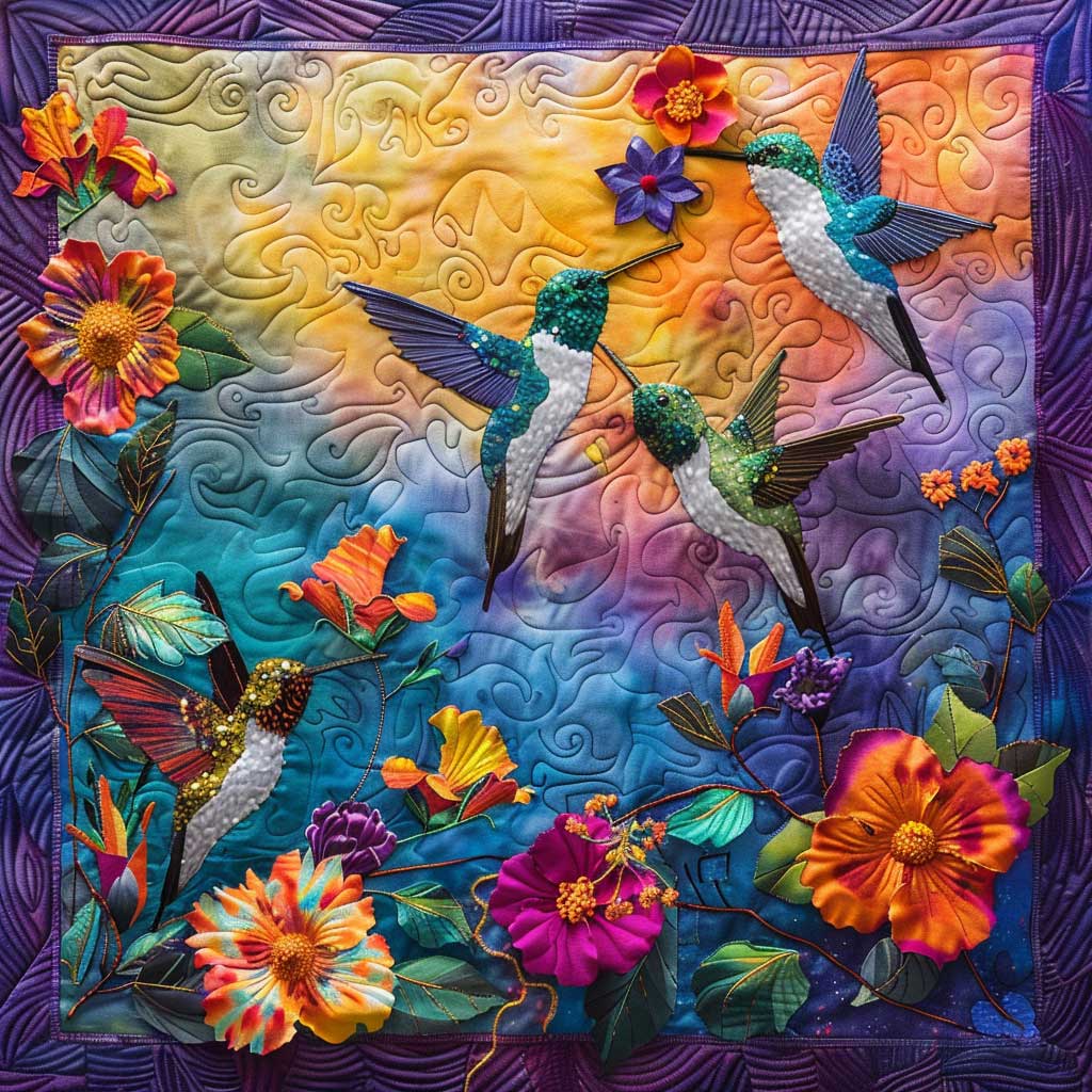 Twinkle Hummingbirds XR1008018CL Quilt Blanket