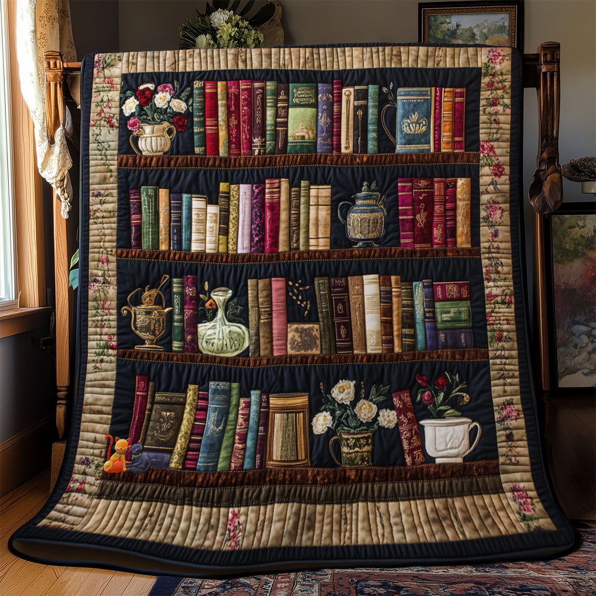Vintage Book Lover YR1212009CL Quilt Blanket