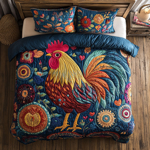 Vibrant Chicken WX0703049CL Quilted Bedding Set