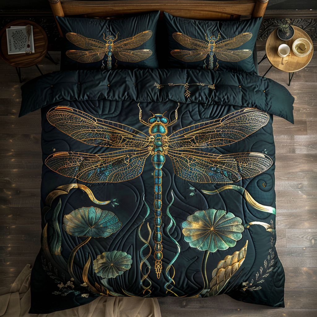 Vibrant Dragonfly XR2002010CL Quilted Bedding Set